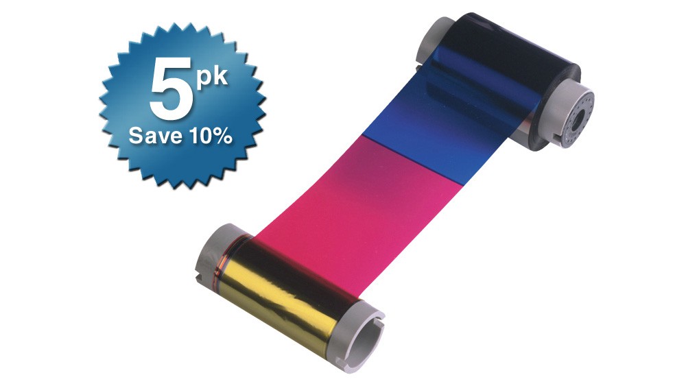 Fargo Color Ribbon YMCKO - 250 Prints - Quantity of 5