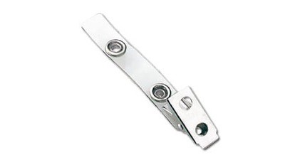 2-Hole Clip with Nickel-Plated Brass Snaps, Clear Strap - 500