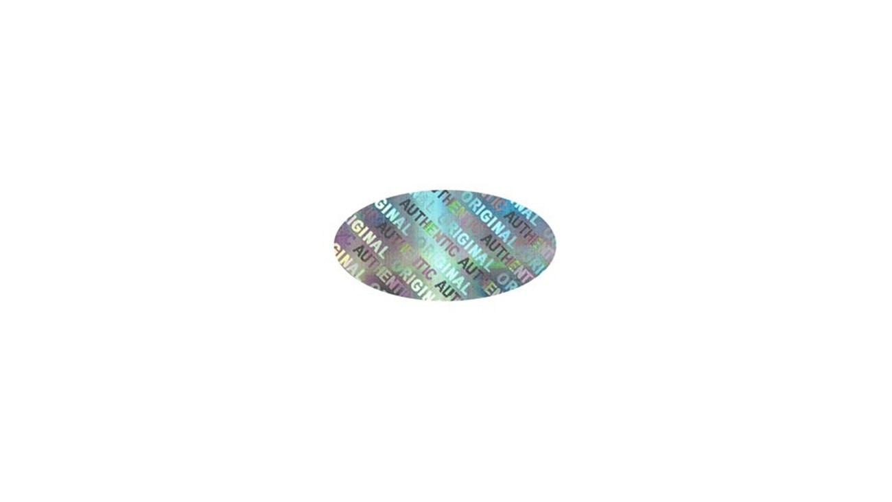 Oval Hologram Sticker .75" x .375" - Roll of 1000