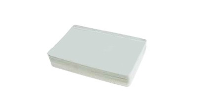 Pressure sensitive clear 2 mil overlay with tab back for CR79 cards. 