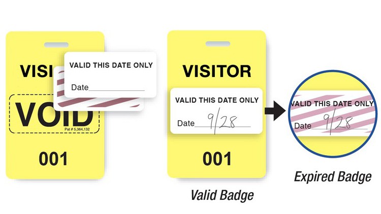 Reusable VOIDbadge - Yellow w/ "VISITOR" /T3000