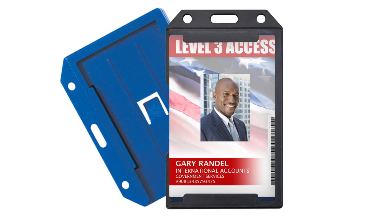 Rigid Badge Holders with Rear Card Pocket – Pack of 50