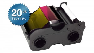 Fargo Ribbon Cartridge YMCKO DTC400 - 250 Prints - Quantity of 20