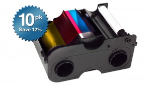 Fargo Ribbon Cartridge YMCKO - 250 Prints - Quantity of 10