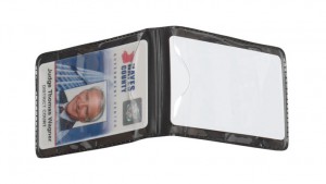 Shielded Magnetic Vertical Double Pocket Badge Holder - Data/Credit Card Size