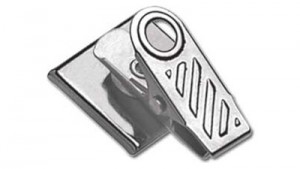 Pressure-Sensitive 1-Hole Ribbed Badge Clips - 500