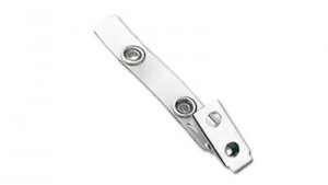2-Hole Clip with Nickel-Plated Brass Snaps, Clear Strap - 500