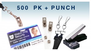 ID Accessory Pack - Includes Lanyards, Strap Clips & Slot Punch - 500 count