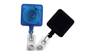 Square Badge Reels with Reinforced Strap - Pack of 25